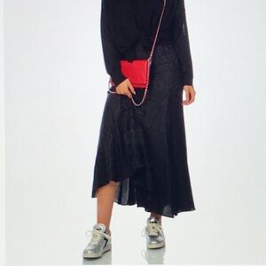 Zadig & Voltaire silk blend python jacquard maxi skirt XL